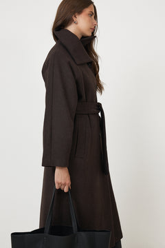 Zorahiw Long Coat - Chocolate Brown