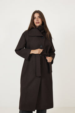 Zorahiw Long Coat - Chocolate Brown
