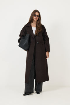 Zillaiw Long Coat - Chocolate Brown