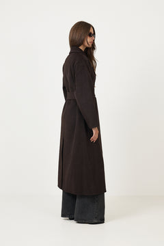 Zillaiw Long Coat - Chocolate Brown