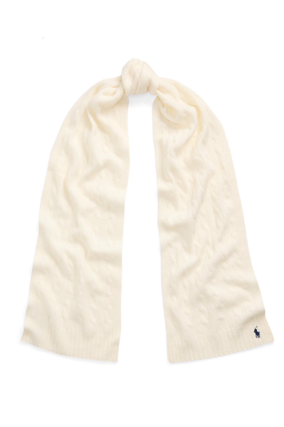 Cable-Knit Wool-Cashmere Scarf - Cream