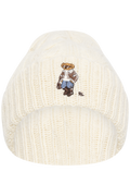 Polo Bear Knit Beanie - Cream