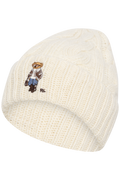 Polo Bear Knit Beanie - Cream