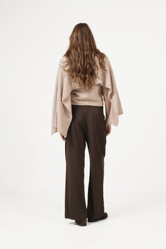 Danie Wool Cape Sweater - Beige