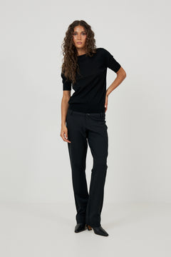 Eloise Merino Wool Tee - Black