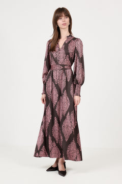 Novalee Paisley Drop Dress - Dark Brown/Evening Rose