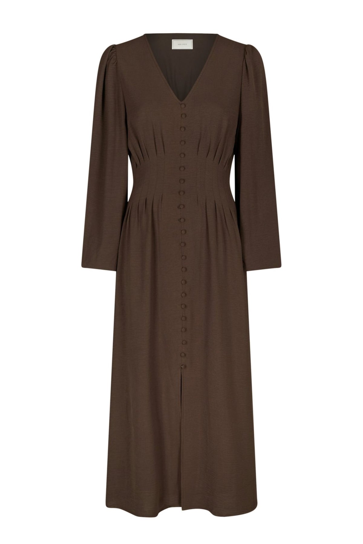 Annelie Solid Crepe Dress - Dark Brown