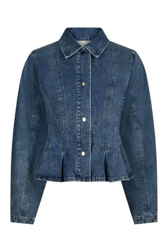 Rivora Denim Peplum Jacket - Blue