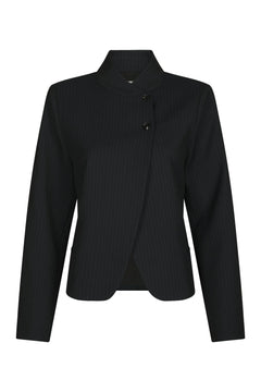 Tiria Slim Pinstripe Blazer - Dark Navy