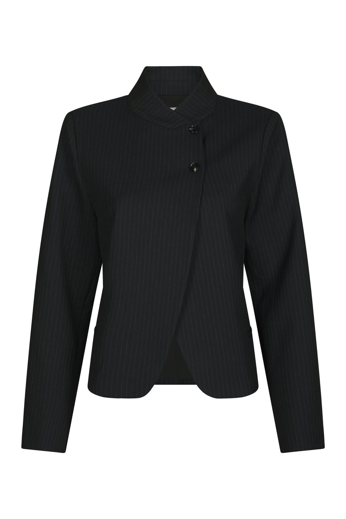 Tiria Slim Pinstripe Blazer - Dark Navy