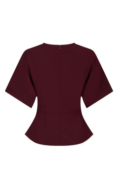 Miriel Drape Blouse - Plum