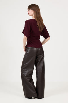 Miriel Drape Blouse - Plum