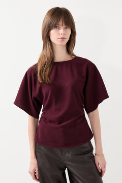 Miriel Drape Blouse - Plum