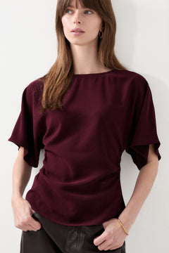 Miriel Drape Blouse - Plum