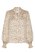 Astrida Flower Jacquard Blouse - Creme