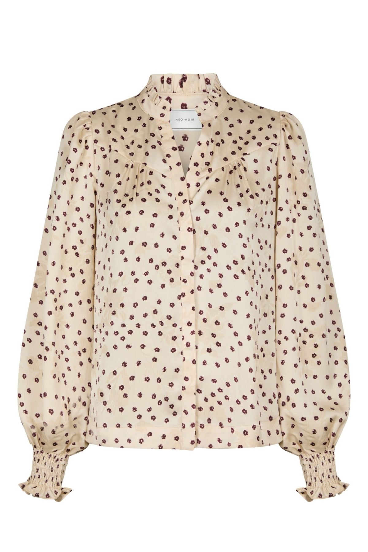Astrida Flower Jacquard Blouse - Creme
