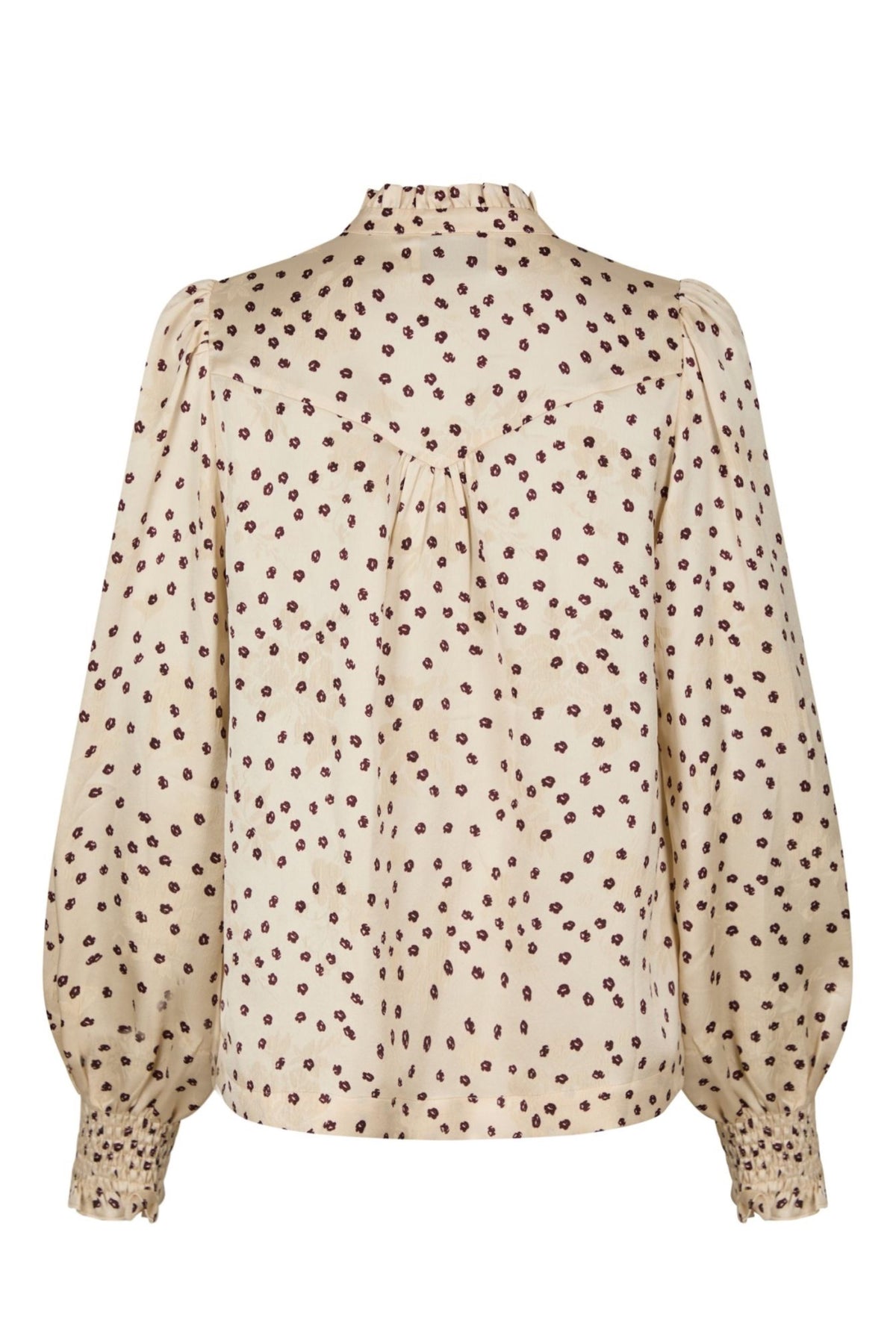 Astrida Flower Jacquard Blouse - Creme