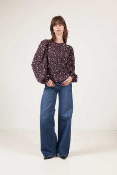 Delphine Flowerbunch Blouse - Chocolate Plum