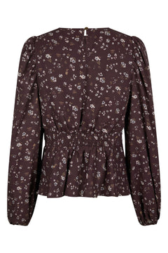 Delphine Flowerbunch Blouse - Chocolate Plum