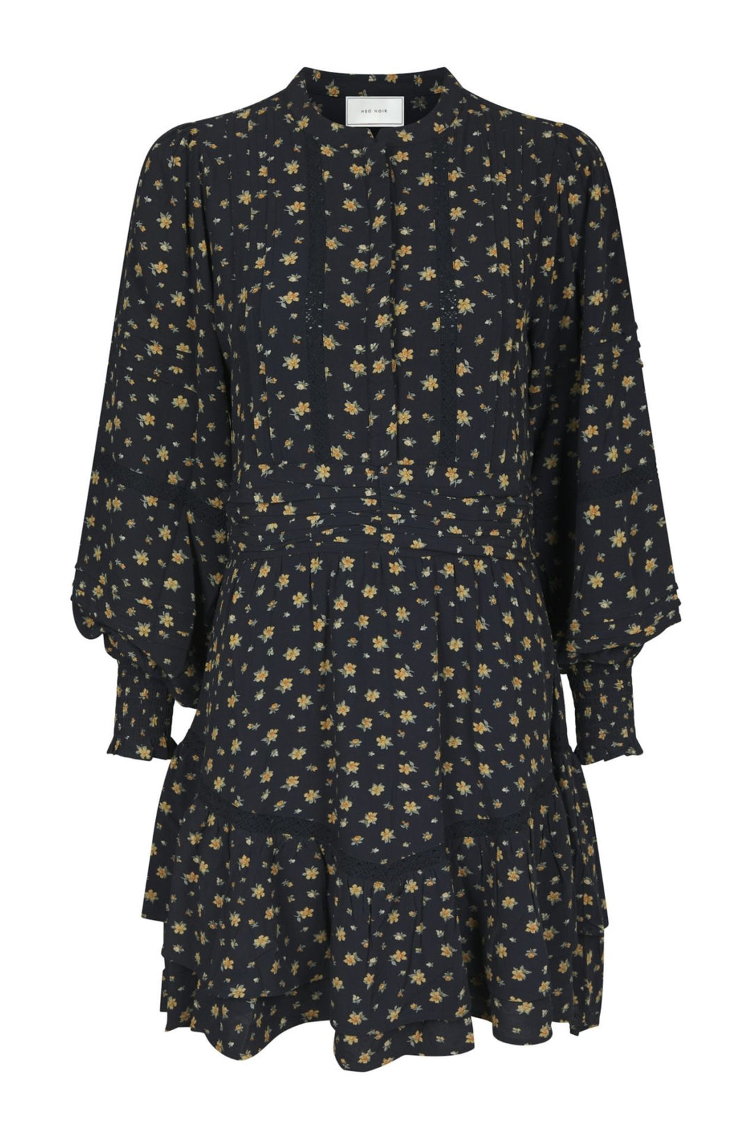 Roberta Small Flower Dress - Black