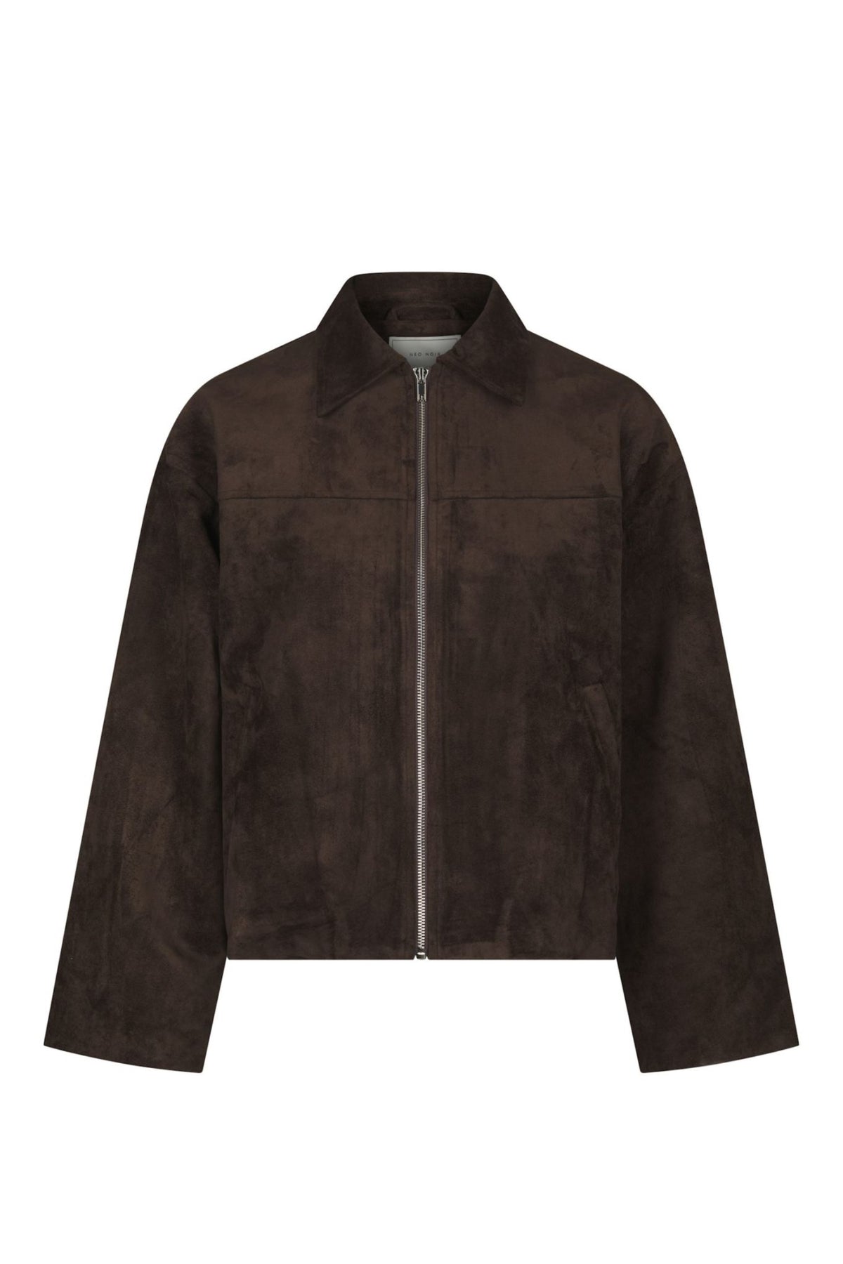 Titan Faux Suede Leather Jacket - Dark Brown