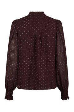 Astrida Dotted Blouse - Burgundy