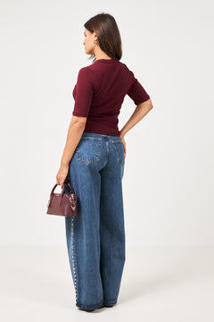 Marianne Rib Tee - Plum