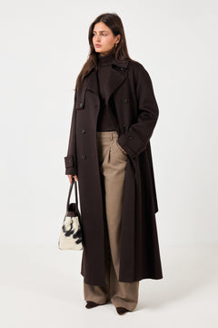 Thale Wool Trenchcoat - Dark Brown