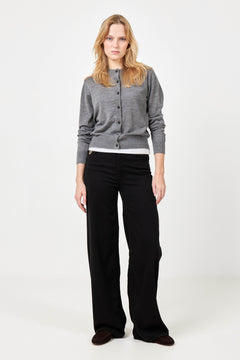Lilja Merino Cardigan - Stone Grey