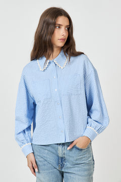 Danjamd Shirt - Blue White Stripe