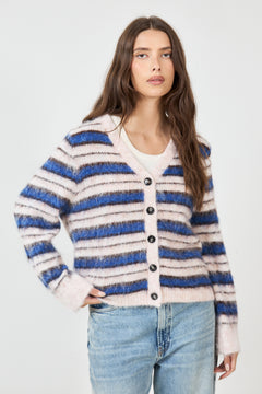 Ditlevmd Cardigan - Cherry Stripe