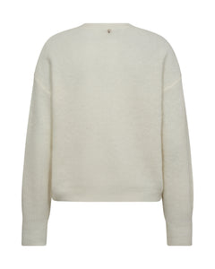 Thora V-Neck Knit Cardigan - Ecru