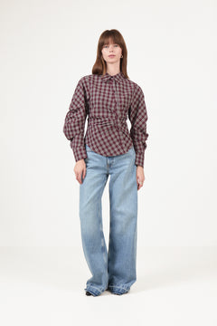 Neoella Medium Check Shirt - Plum