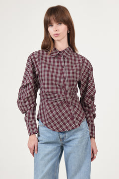 Neoella Medium Check Shirt - Plum