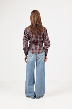 Neoella Medium Check Shirt - Plum