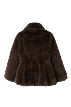 Ellie Fake Fur Jacket - Brown