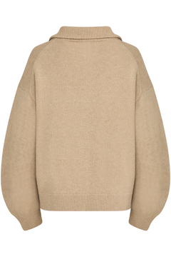 Charlie Wool Zip Knit - Beige Melange
