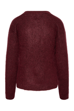 Mira Ls Knit O-Neck Cardigan - Tawny Port