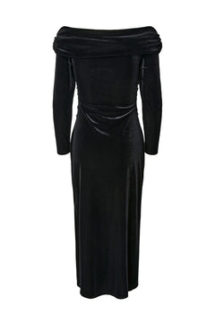 Yastvima Ls Off Shoulder Ankle Dress S. - Black