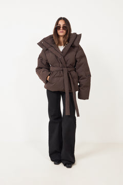 Steilia Brushed Down Jkt - Dk Brown