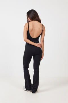 Bold Logo Long Unitard - Black