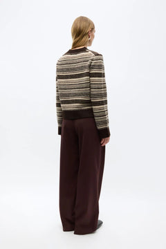 Enelise Ls O-N St 7491 - Chocolate Stripe