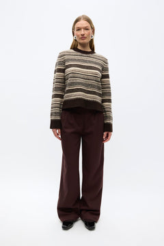 Enelise Ls O-N St 7491 - Chocolate Stripe