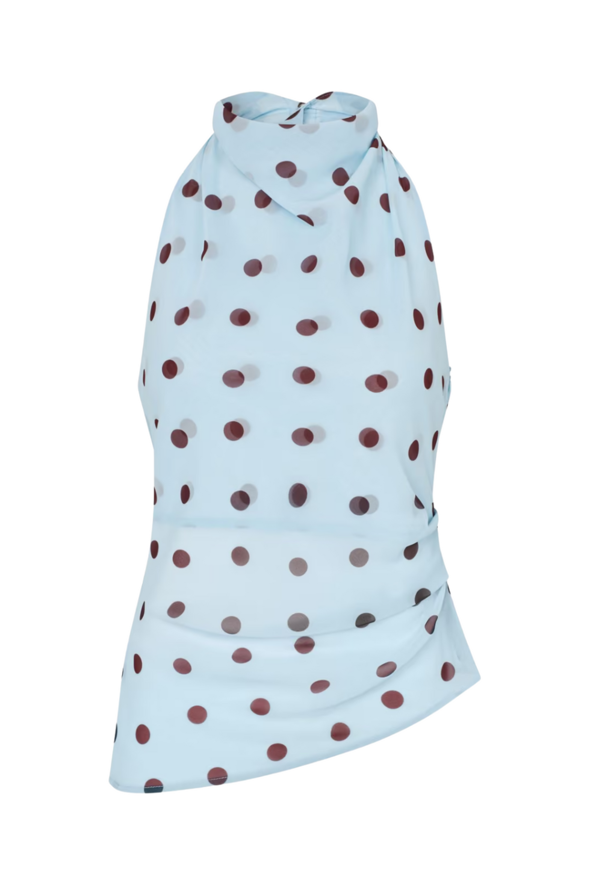 Enyarsi Tie Top 7349 - Blue Maroon Polka Dot