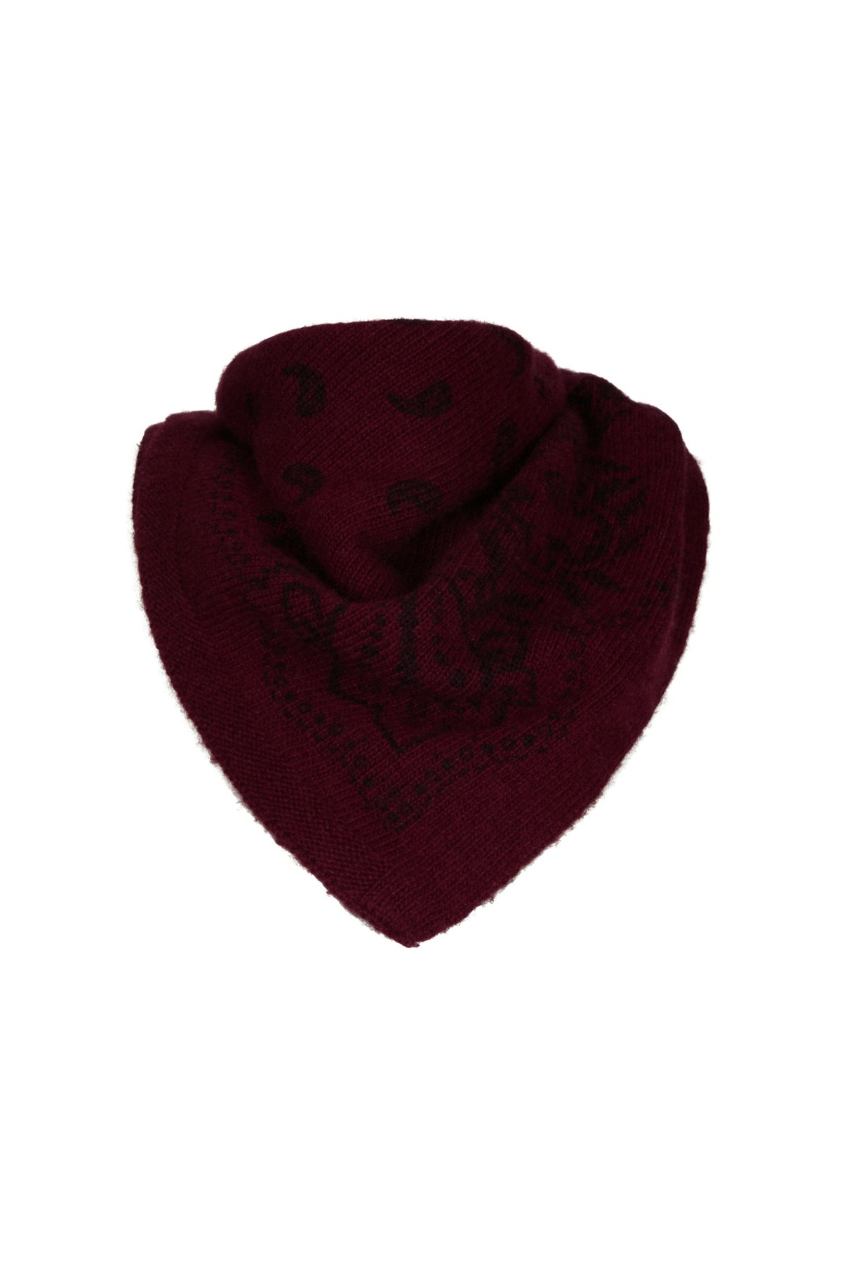 Adelina Paisley Knit Scarf - Wine