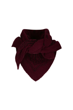Adelina Paisley Knit Scarf - Wine