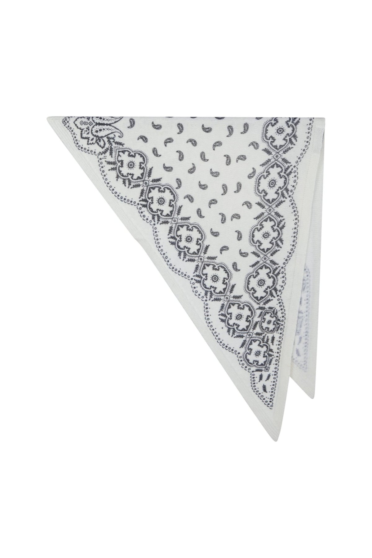 Lolana Paisley Knit Scarf - Off White