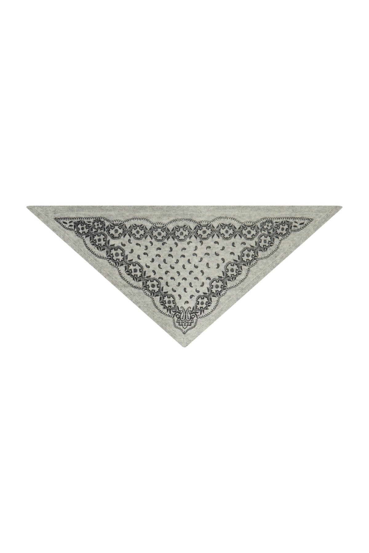 Ariya Paisley Knit Scarf - Grey Melange