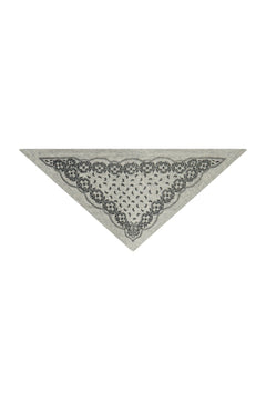 Ariya Paisley Knit Scarf - Grey Melange
