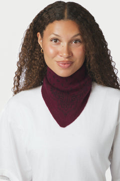 Ariya Paisley Knit Scarf - Wine